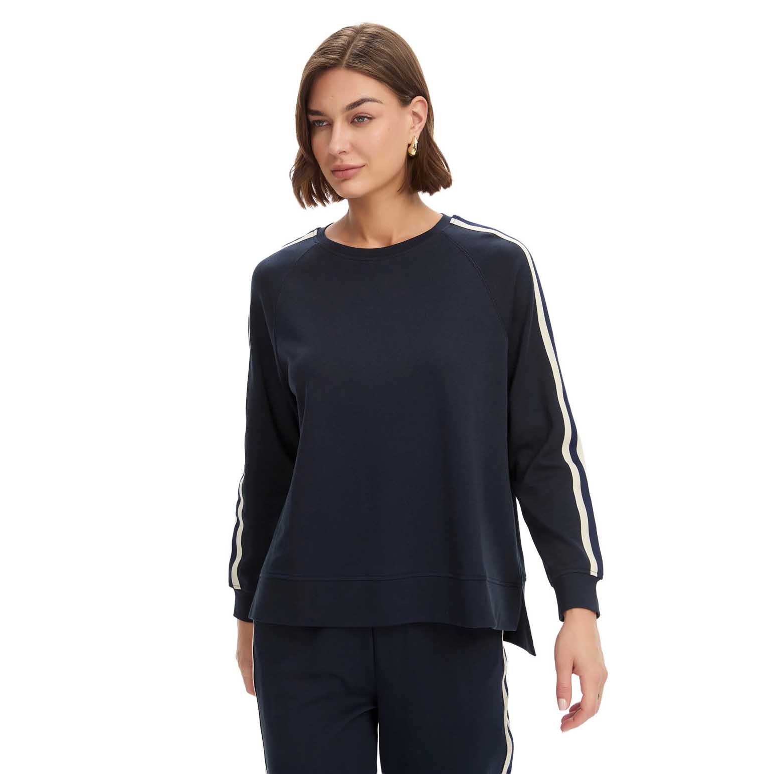 TIRELLI Stripe Sleeve Sweat Top